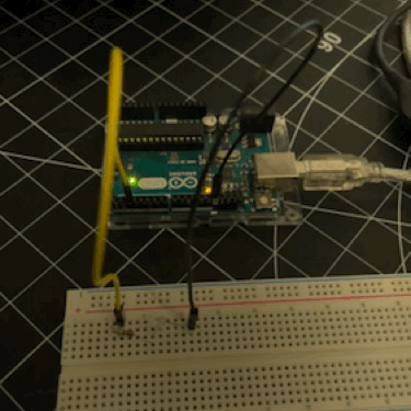 Activating an LED on the breadboard with a resistor.